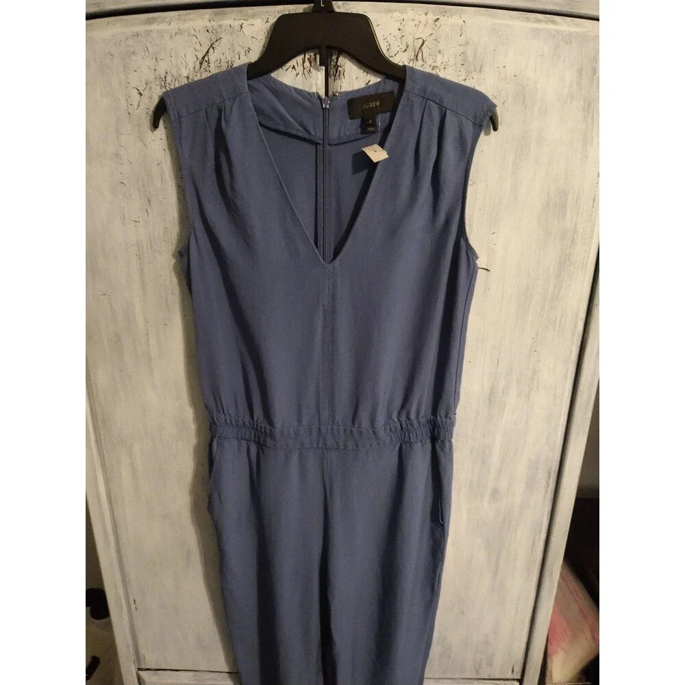 J. Crew sleeveless V-Neck jumper Sz 4 beachy blue Boho